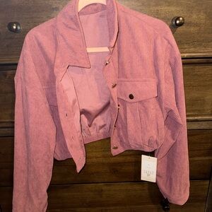 HALARA Mauve Corduroy Utility Jacket